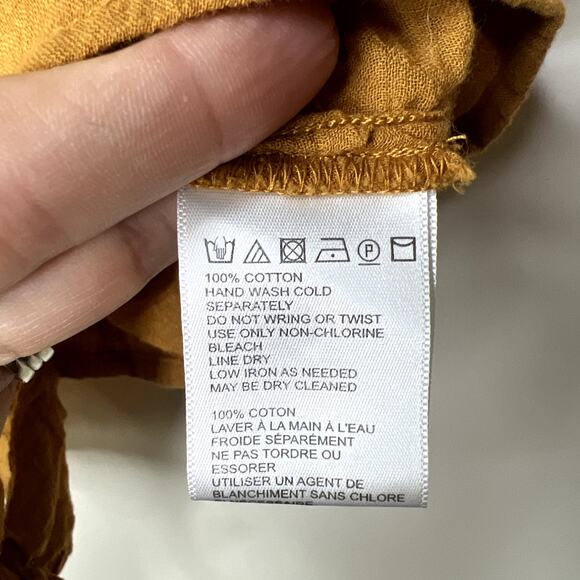 UO Urban Outfitters Ruffle Tie-Front Top Textured Cropped Small Boho Cottage - Picture 7 of 7